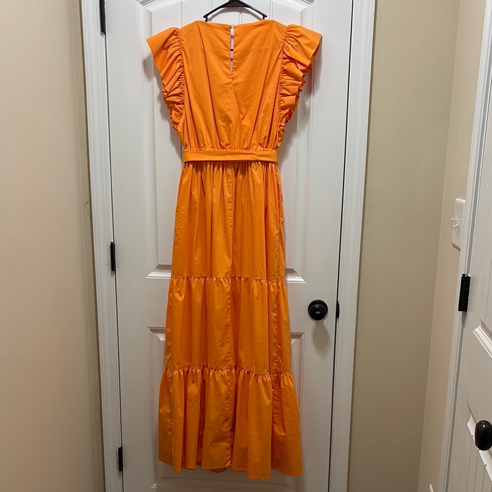 Universal Thread Vibrant Orange Ruffle Maxi Dress - image 5